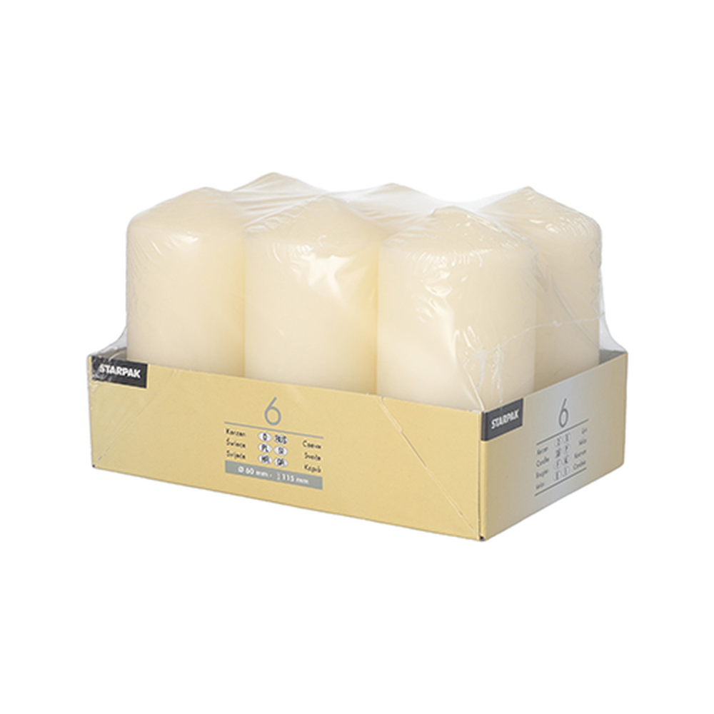Papstar Stumpenkerzen Ø 60 mm · 115 mm creme