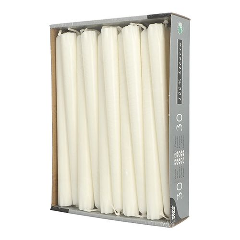 Papstar Leuchterkerzen Ø 2,2 cm · 24 cm weiss aus 100 % Stearin