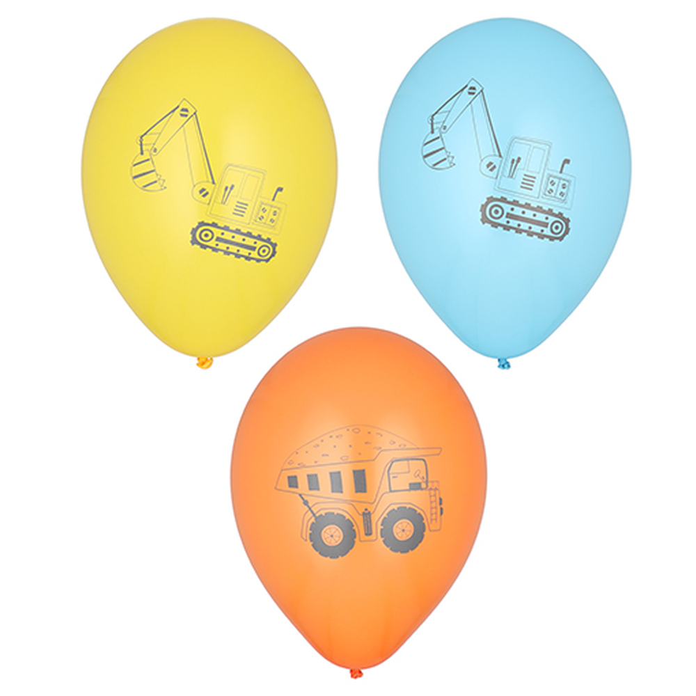 Papstar Luftballons Ø 29 cm farbig sortiert "Construction Vehicles"