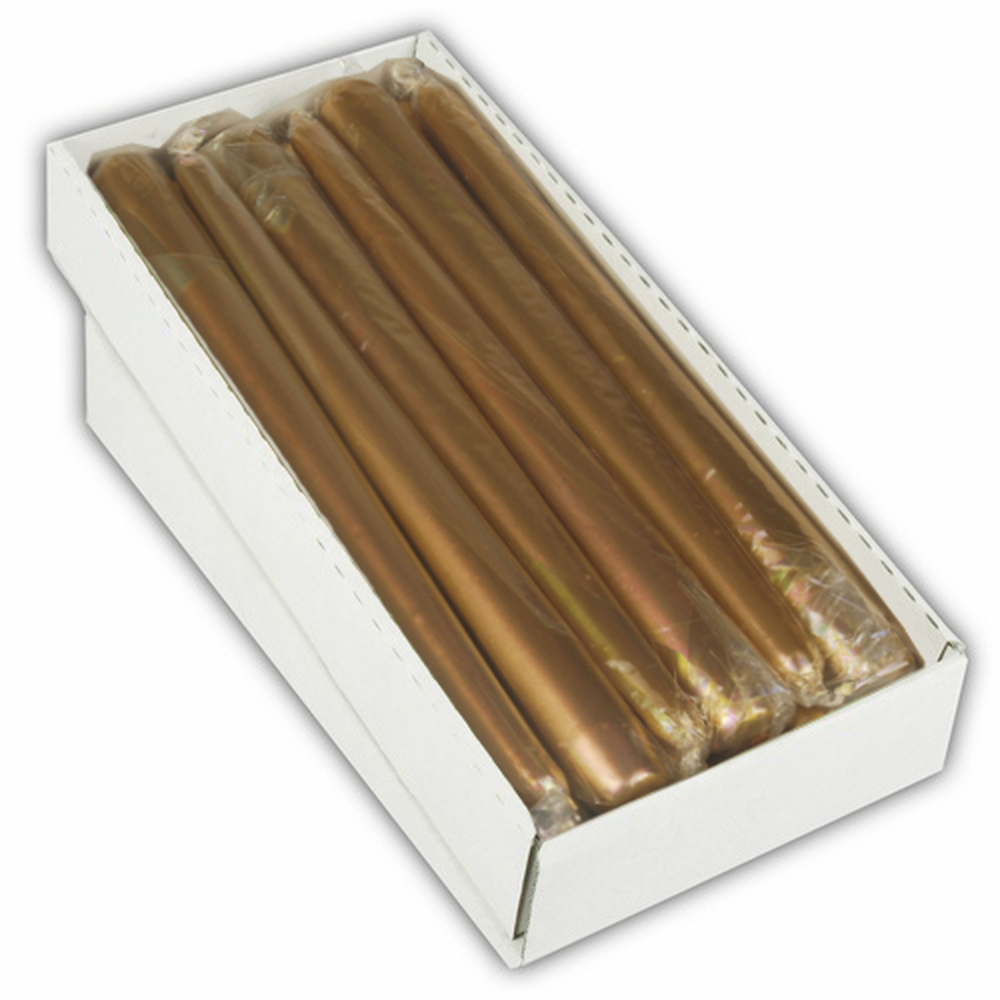 Papstar Leuchterkerze Ø 2,2 cm · 25 cm gold einzeln cellophaniert