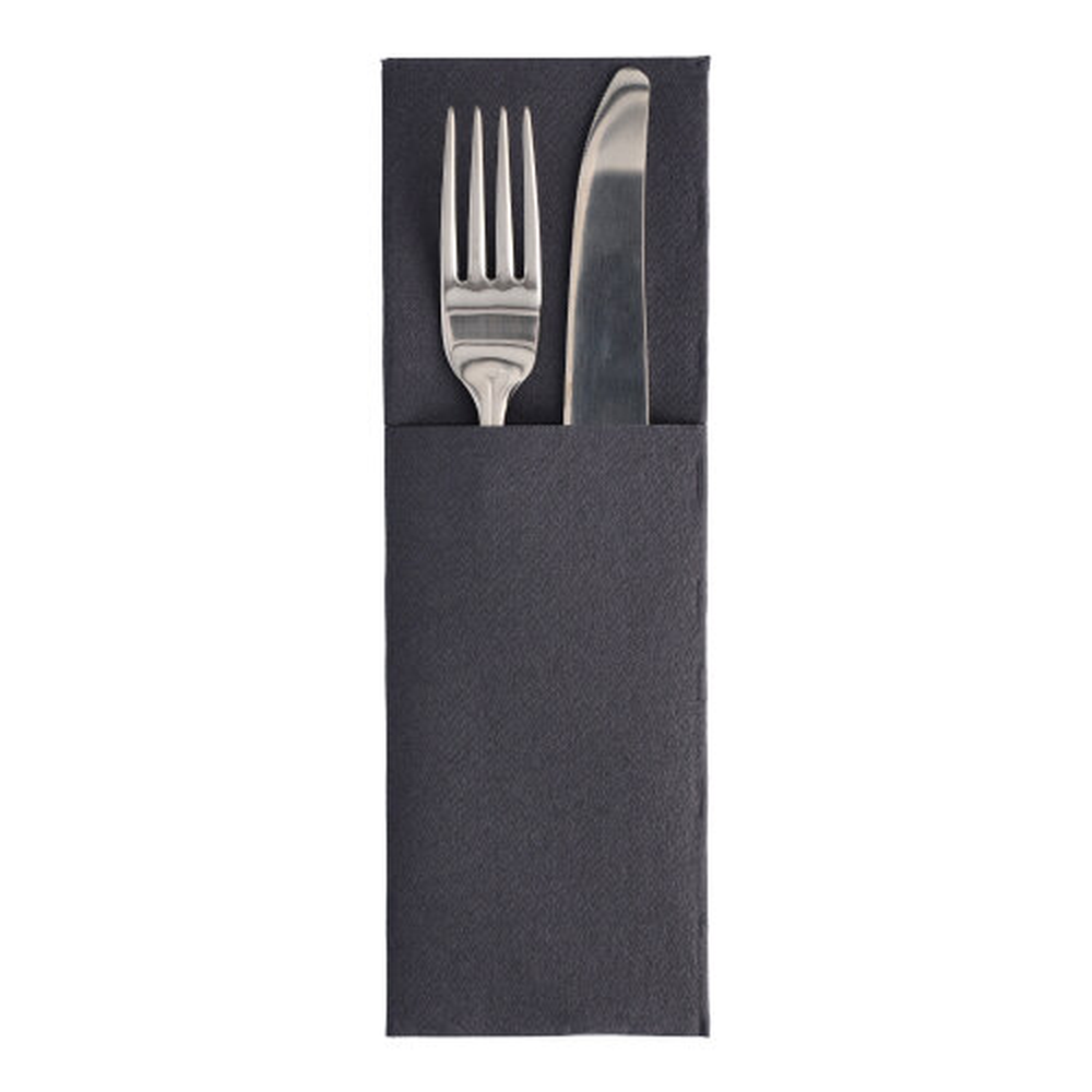 Papstar Servietten "ROYAL Collection" 48 cm x 30 cm schwarz mit Besteckfalz