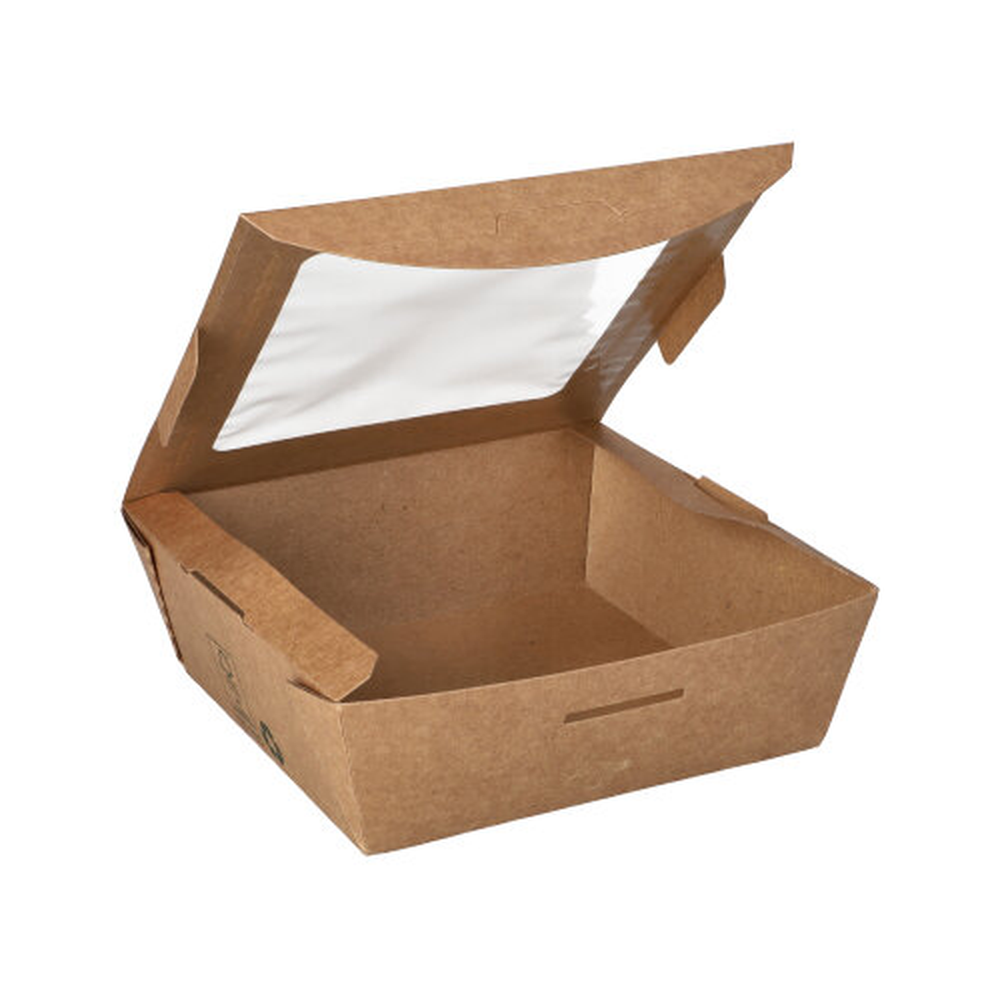 PAPSTAR Feinkostboxen Pappe pure eckig 650 ml 4,5 cm x 12 cm x 12 cm braun 