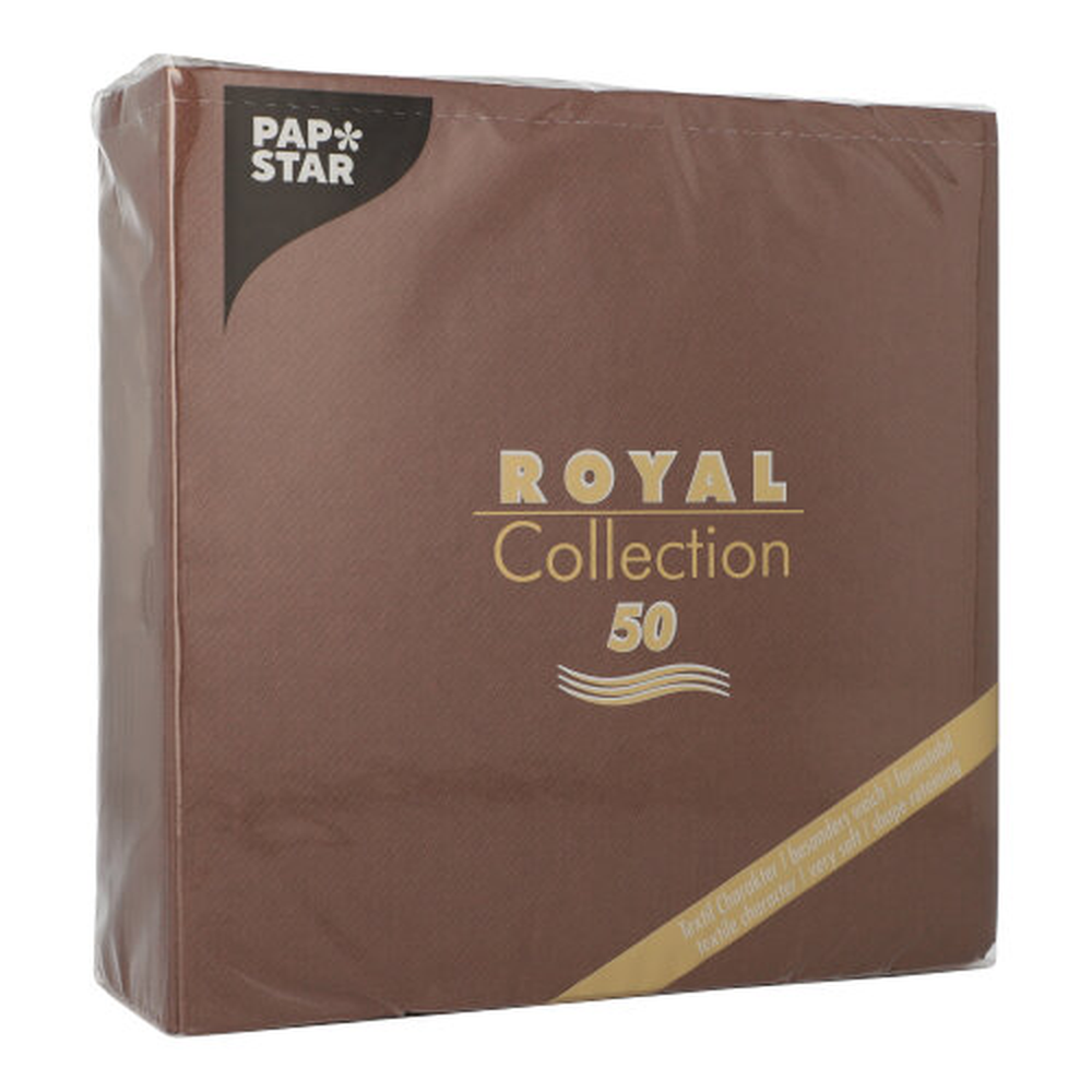 Papstar Servietten "ROYAL Collection" 1/4-Falz 40 cm x 40 cm braun