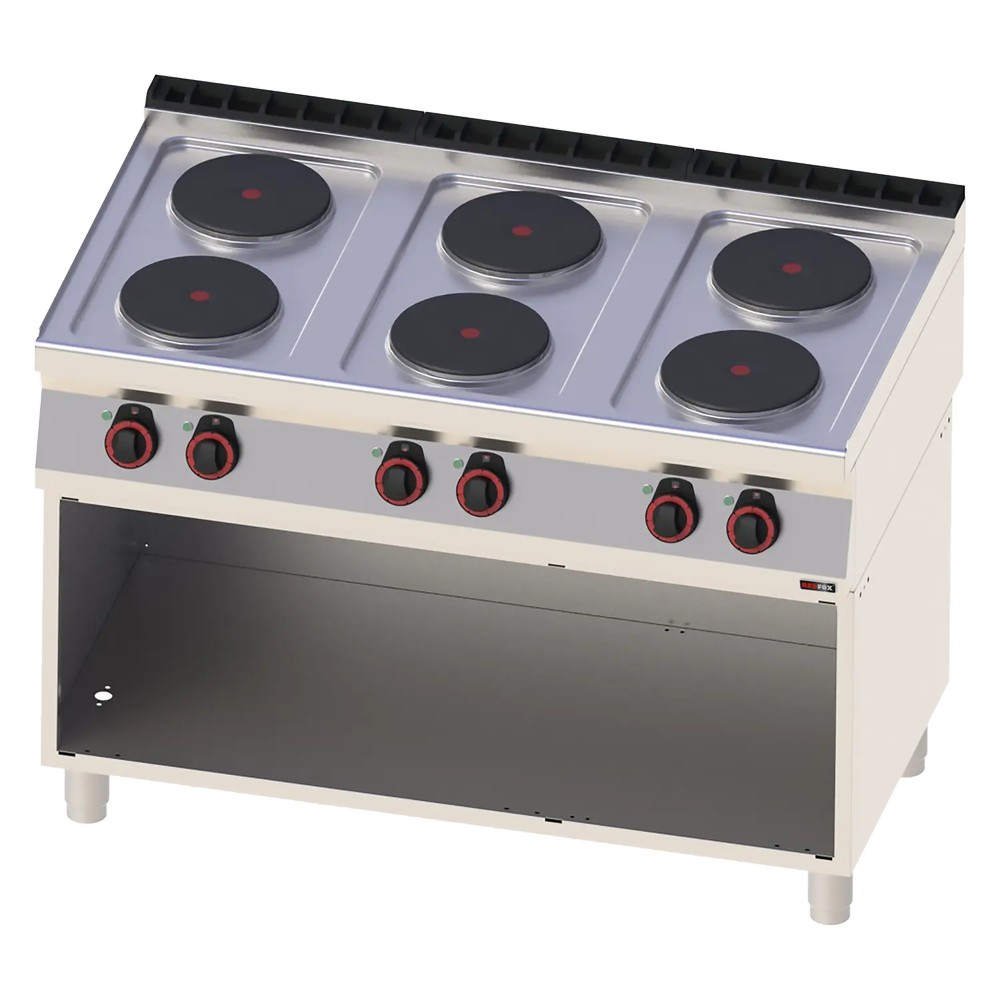 RM Gastro Herd elektrisch 6x Kochfeld mit Unterbau 400 V / REDFOX - SP 70/120 E