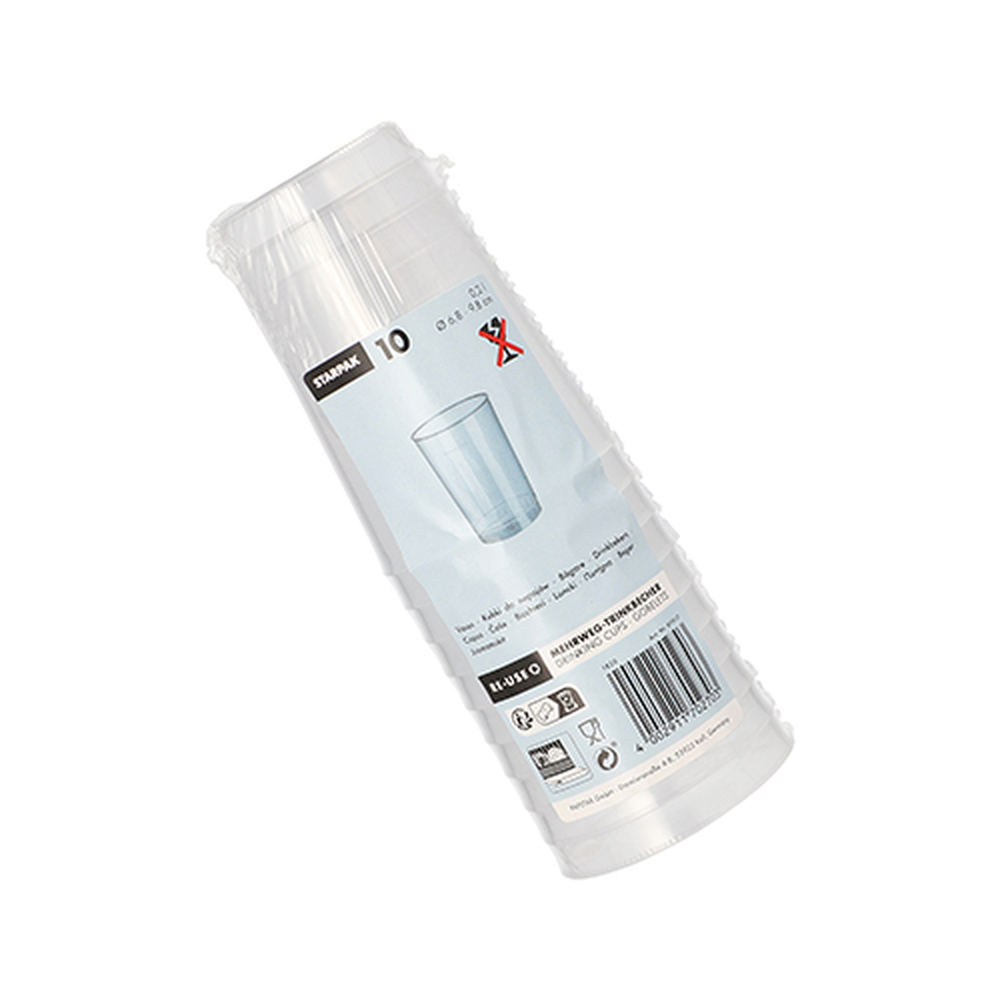 PAPSTAR Mehrweg-Trinkbecher PP 0,2 l Ø 6,8 cm · 9,8 cm transluzent unzerbrech