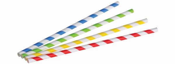 Pacovis Trinkhalm Papier 6x200mm, farbig assortiert