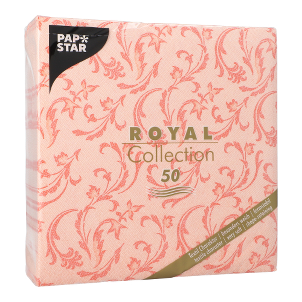PAPSTAR Servietten ROYAL Collection 1/4-Falz 40 cm x 40 cm nektarine Dama