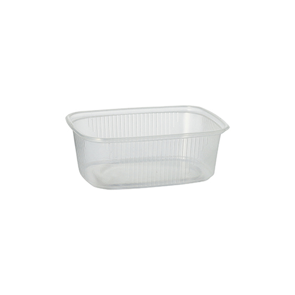 Papstar Verpackungsbecher, PP eckig 200 ml 3,9 cm x 8,1 cm x 10,8 cm transparent