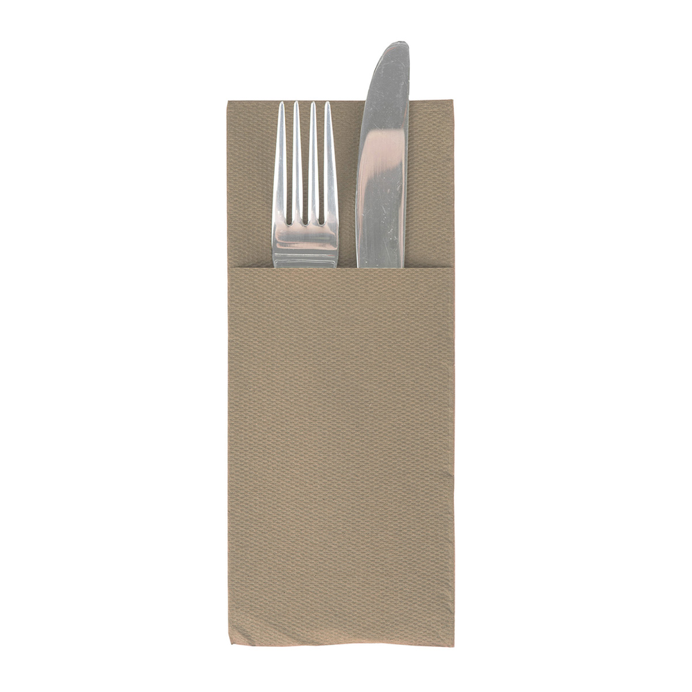 Mank Pocket-Fold-Napkins Basic beige grey 40 x 33 cm 1/8 Falz