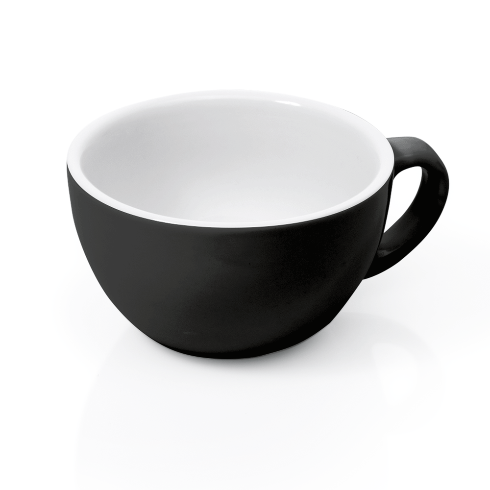WAS Cappuccino Obertasse Set ITALIA BLACK, 280 ml, Ø 10,5 cm, Set á 6 Stück, Por