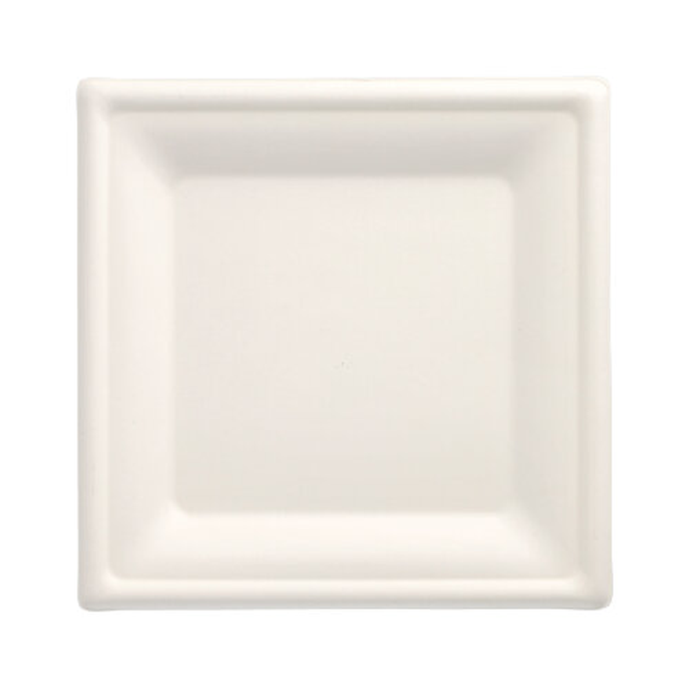 Papstar Teller, Zuckerrohr "pure" eckig 20 cm x 20 cm weiss
