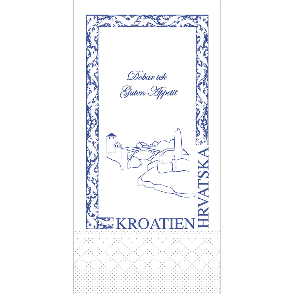Mank Serviette Kroatien 40 x 40 cm 1/8 Falz