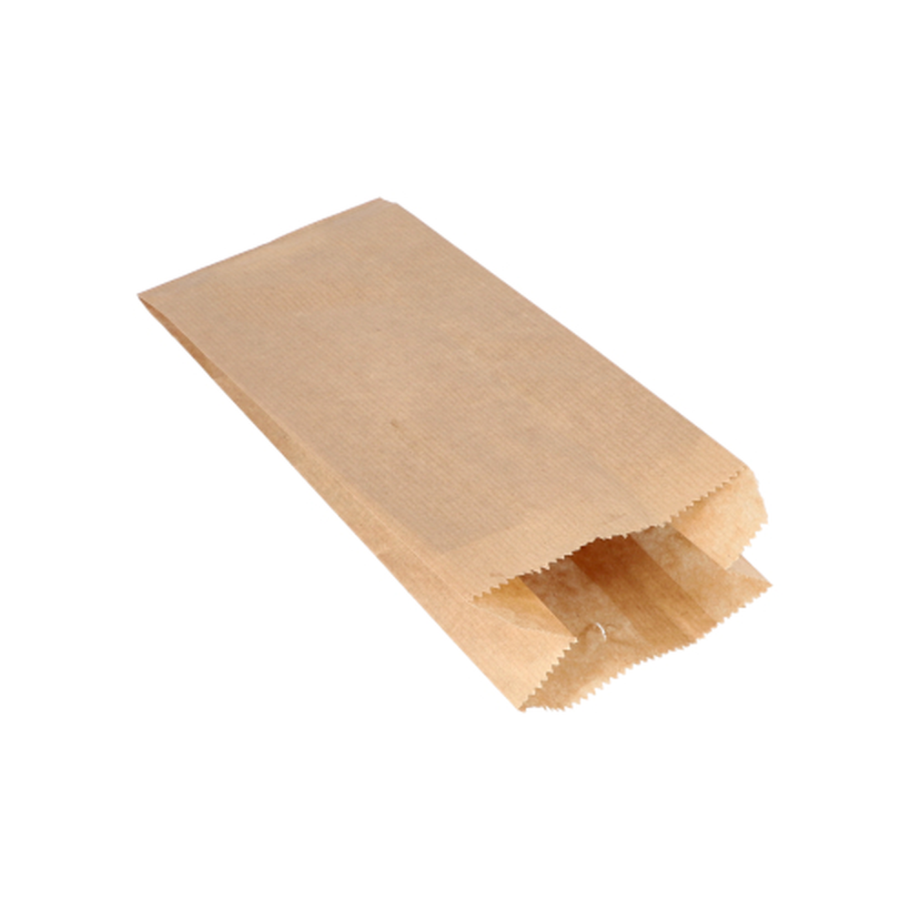 PAPSTAR Papierfaltenbeutel gefädelt Kraftpapier 24 cm x 11 cm x 6 cm braun