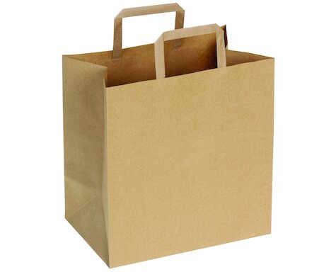 Pacovis Papiertragetasche Kraft braun, 90g/m², 26x27+16cm