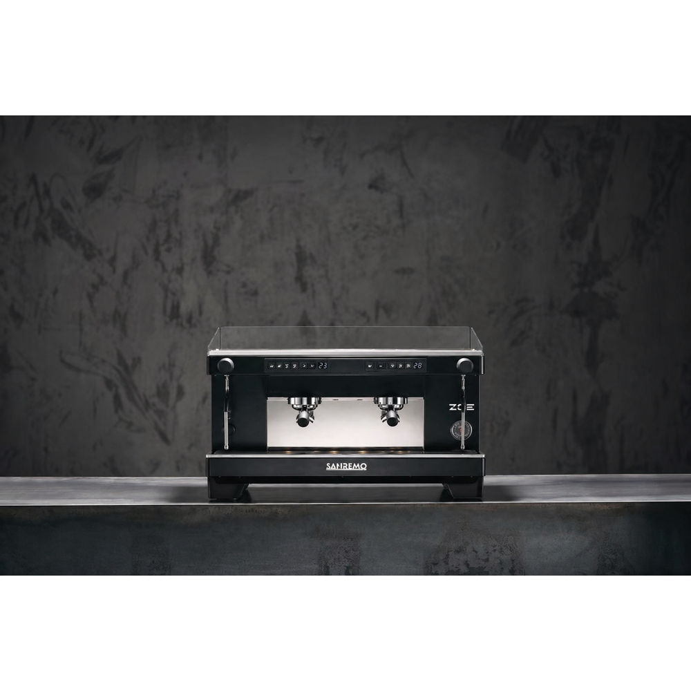 Sanremo Espressomaschine Zoe Competition, 2 Gruppen Schwarz / Man. Aufschäumer