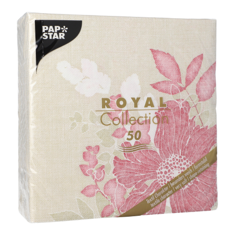 Papstar Servietten "ROYAL Collection" 1/4-Falz 40 cm x 40 cm fuchsia "Annabel"