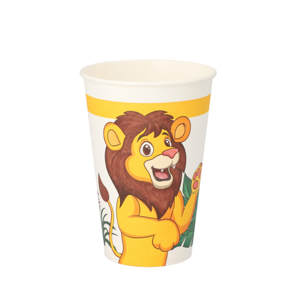 Papstar Trinkbecher, Pappe 0,2 l Ø 7 cm · 9,7 cm "Jungle"