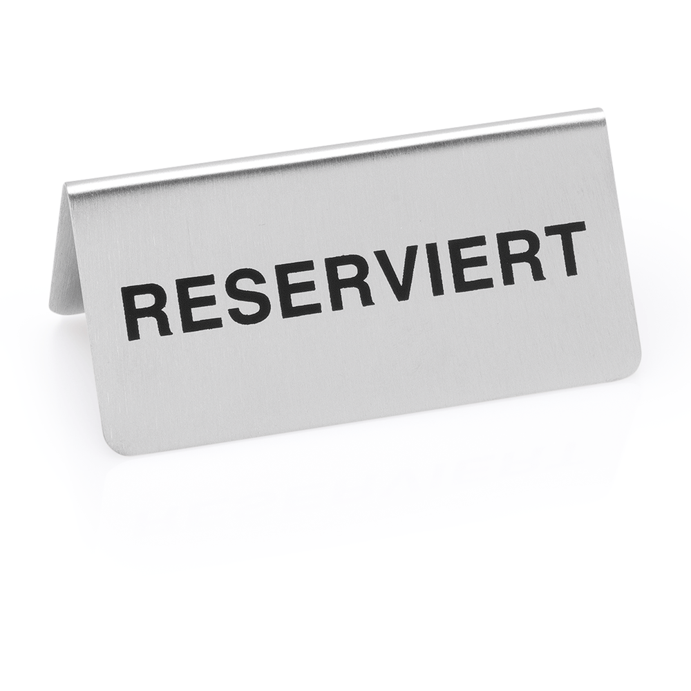 WAS Hinweisschild ""Reserviert"" Set, 10 x 5 x 5 cm, Set á 12 Stück, Chromnick