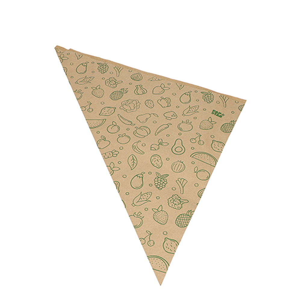 PAPSTAR Spitztüten, Kraftpapier 48 cm x 34 cm x 34 cm braun Fruits & Vegs