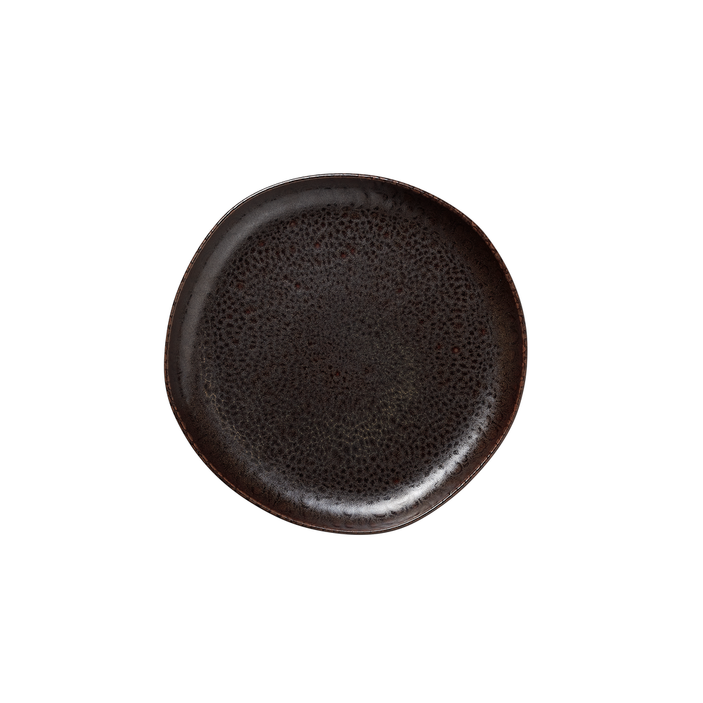 WAS Teller Set ROCKZZERO, flach, Ø 22 cm, Set á 6 Stück, metallic brown, Steinze