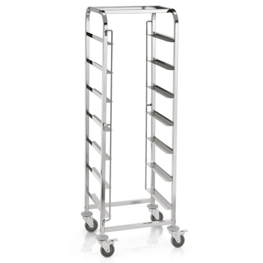 WAS Transportwagen für Spülmaschinen, mit 7 Schienen, 56 x 56 x 171 cm, Chromnic