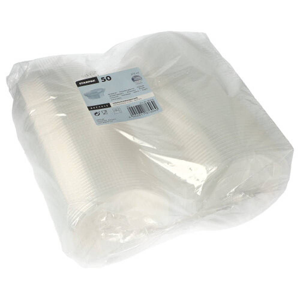 PAPSTAR Verpackungsbecher mit Klappdeckeln, PP 8-eckig 375 ml 4,2 cm x 11 cm