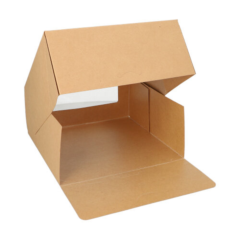 PAPSTAR Tortenkartons mit Deckel eckig 10 cm x 23 cm x 23 cm mit Sichtfenster