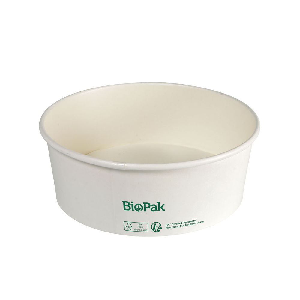 Duni Bowl Ronda WIDE+ Karton/PLA Weiß 1300ML 184 x 184 x 66 mm