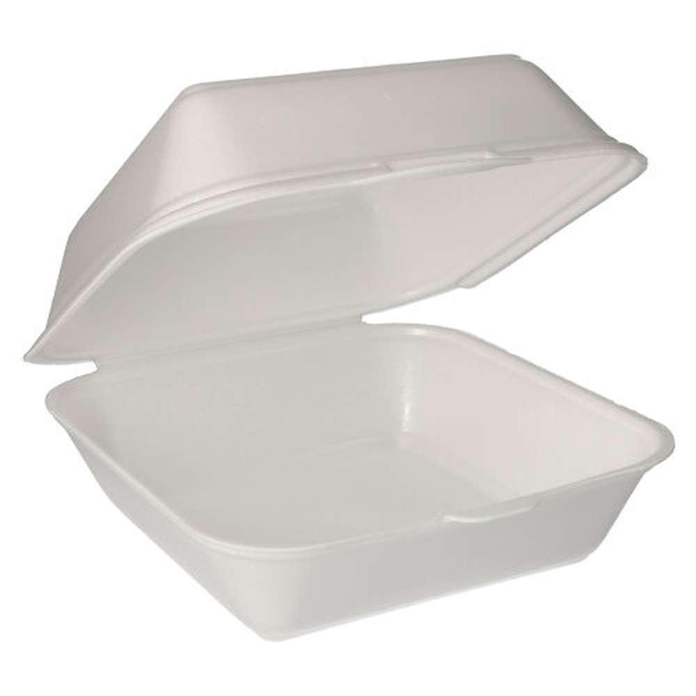 PAPSTAR Hamburger-Boxen mit Klappdeckel, XPS 11 cm x 20 cm x 20 cm weiss lam