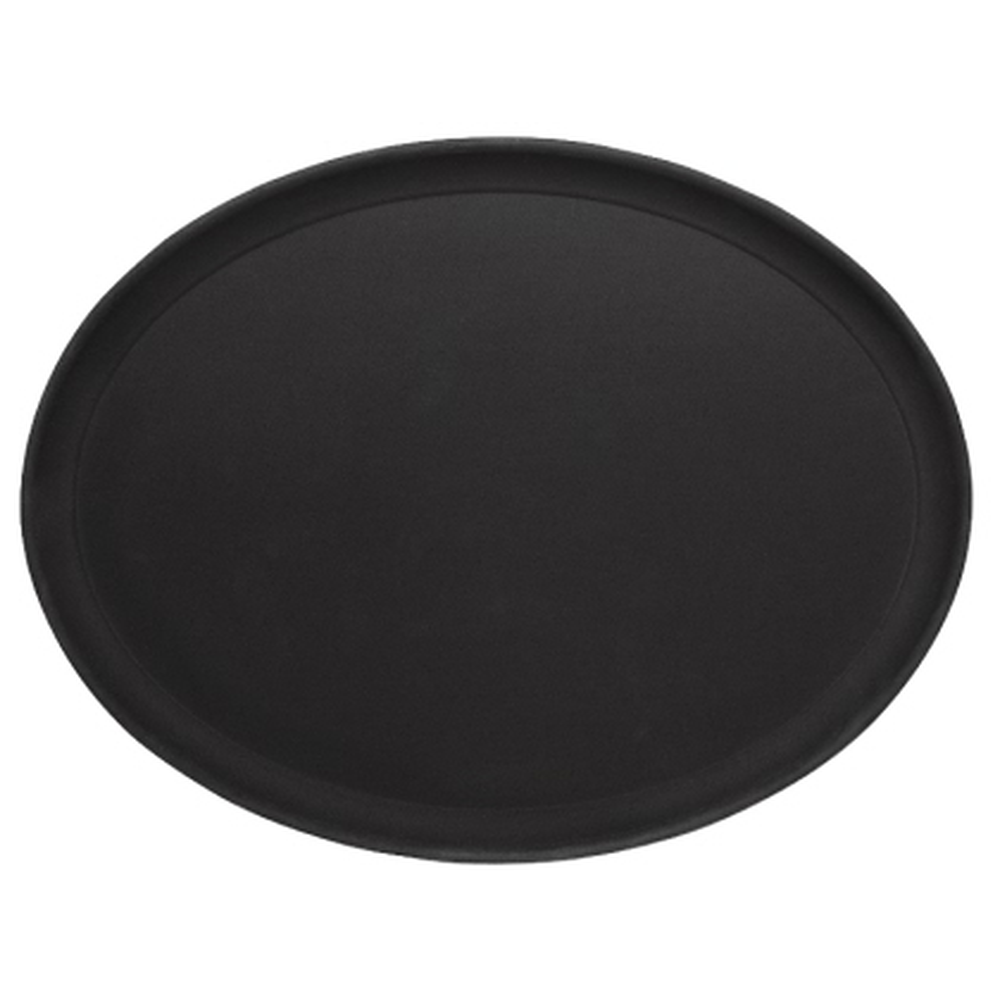 Contacto Tablett oval, rutschfest 26,5 x 20 cm, schwarz