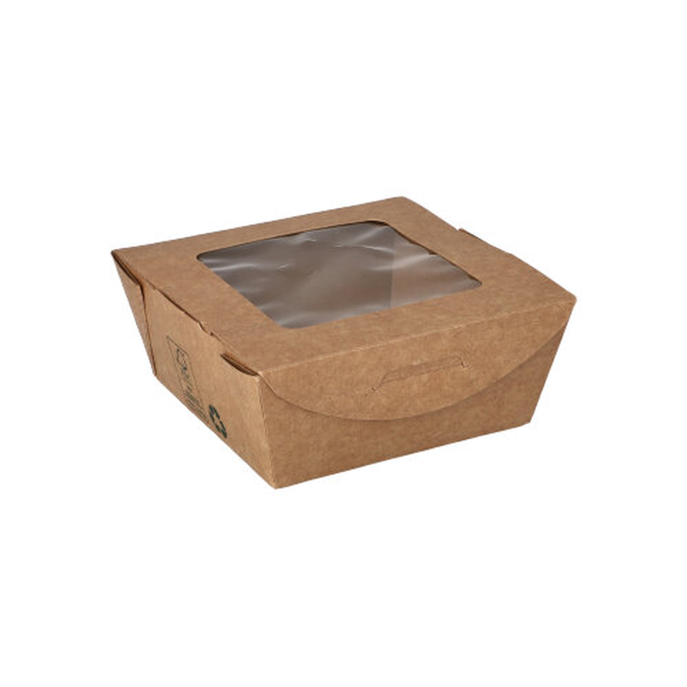 PAPSTAR Feinkostboxen Pappe pure eckig 350 ml 4,5 cm x 9 cm x 9 cm braun 