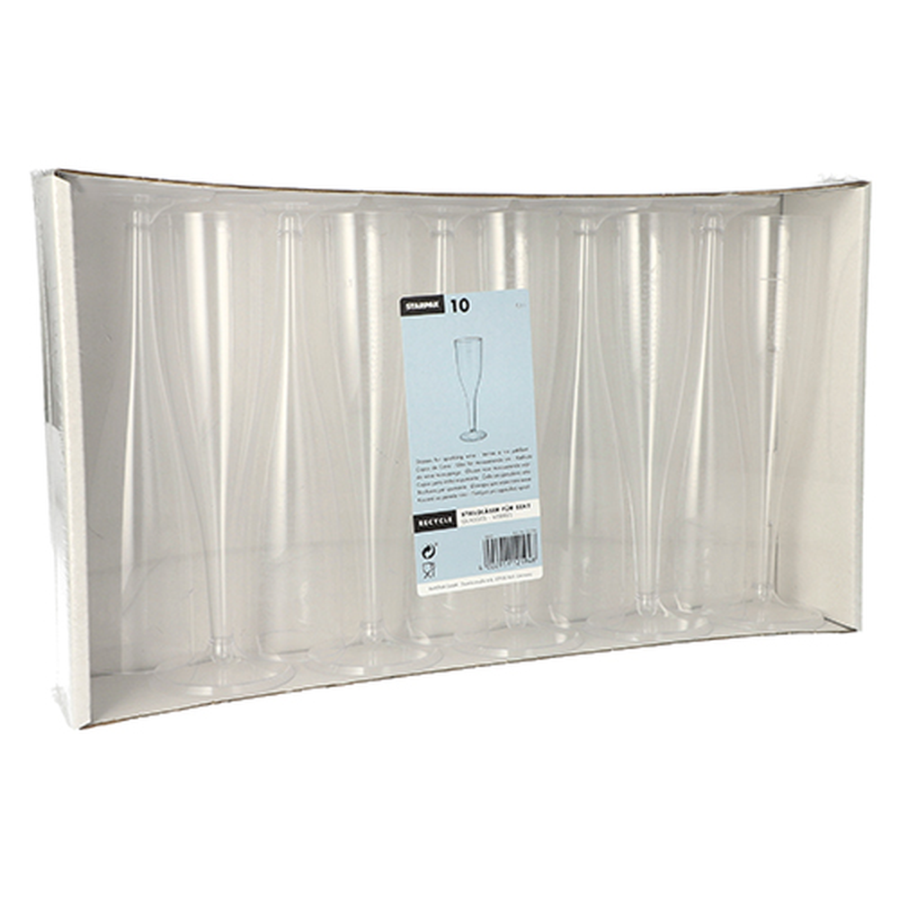 Papstar Stiel-Gläser für Sekt, PS 0,1 l Ø 4,8 cm · 19,9 cm glasklar einteilig