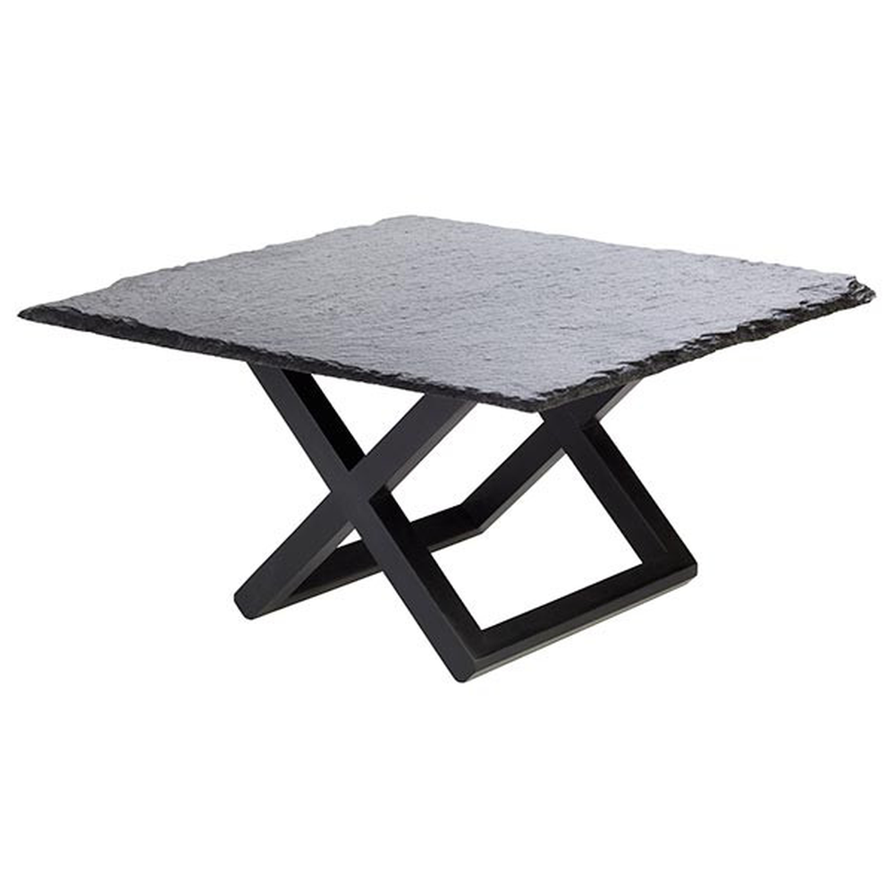 APS Buffet-Ständer -WOOD- 20 x 20 cm, H: 17,5 cm , Holz, schwarz