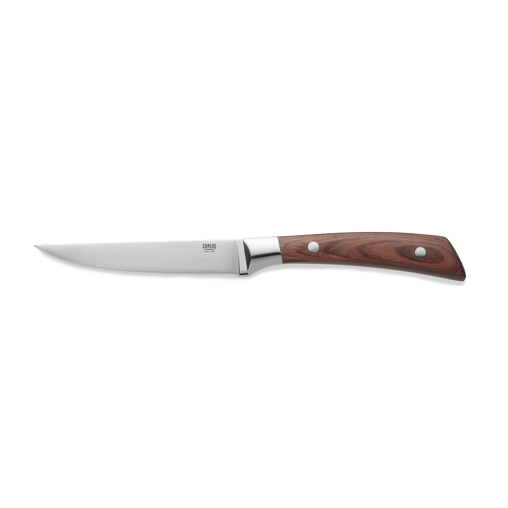 WAS Steakmesser Set CARLOS mit rotem Pakkaholzgriff, 24 cm, Set á 6 Stück, Kling