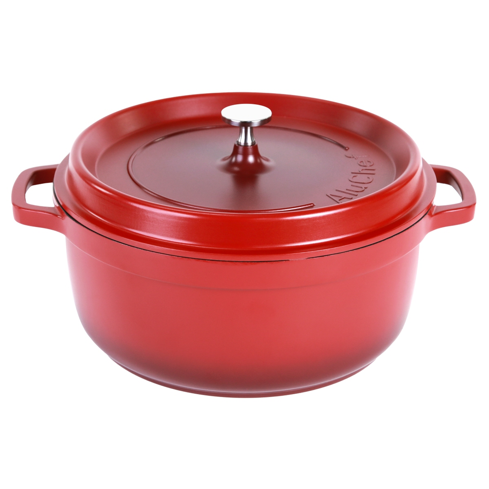 Contacto AluChef® Cocotte, rund 28 cm / rot Durchmesser innen: 28 cm, Höhe: 12 c