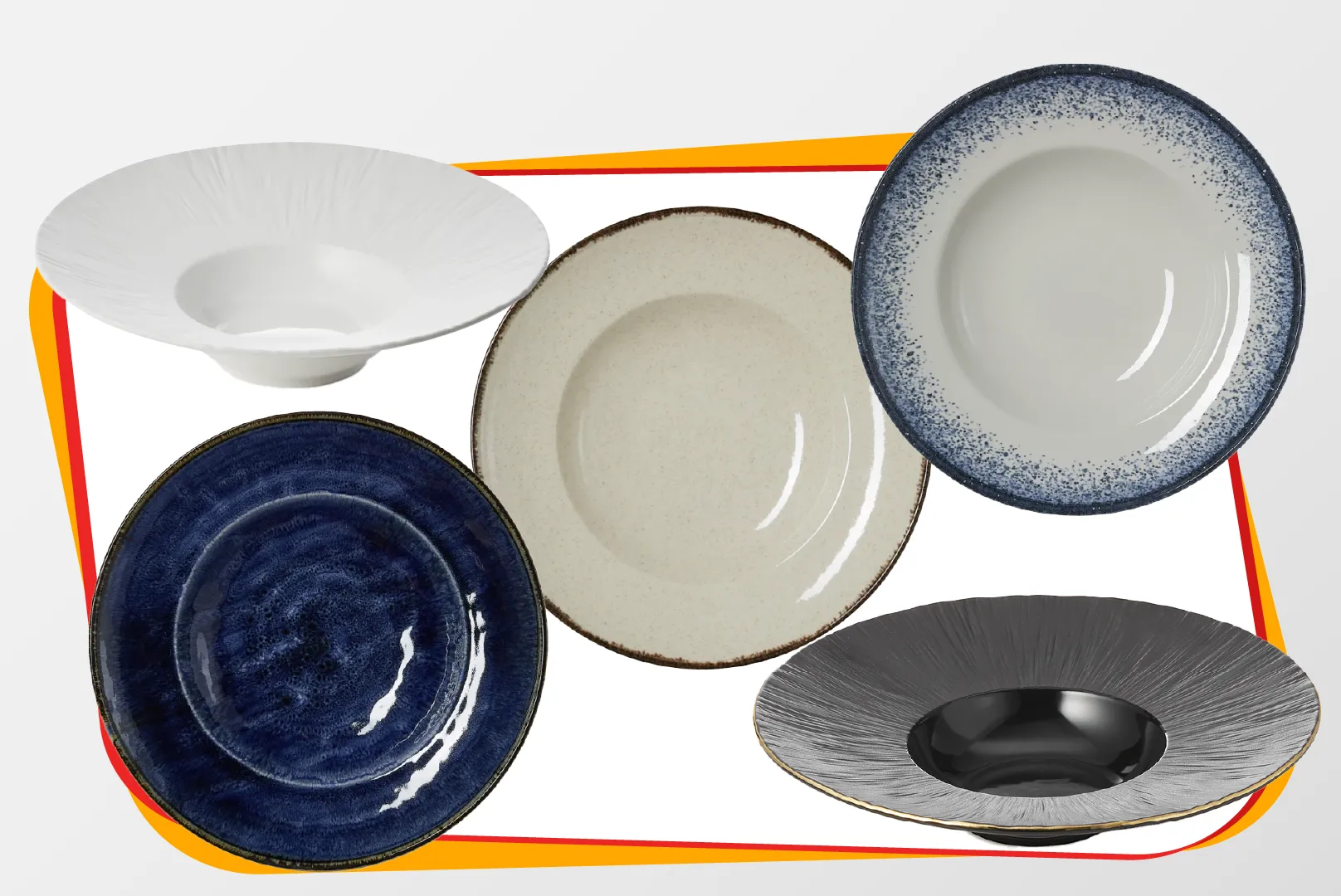 Essteller, Teller-Set, Porzellan, gemischte farben, matt glasur