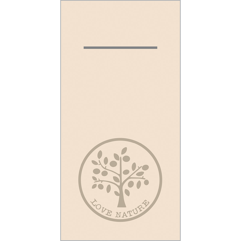 Mank Pocket-Napkins Love Nature pebble stone 40 x 40 cm 1/8 Falz