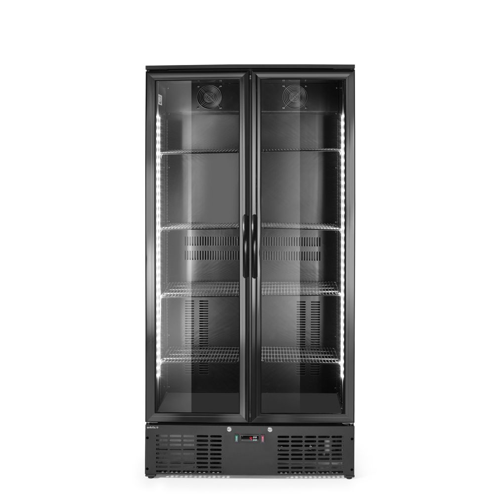 Kühlvitrine, Glasfronten, Tür-/Schrankkühlschrank, LED-Beleuchtung, Gehäuse aus Metall