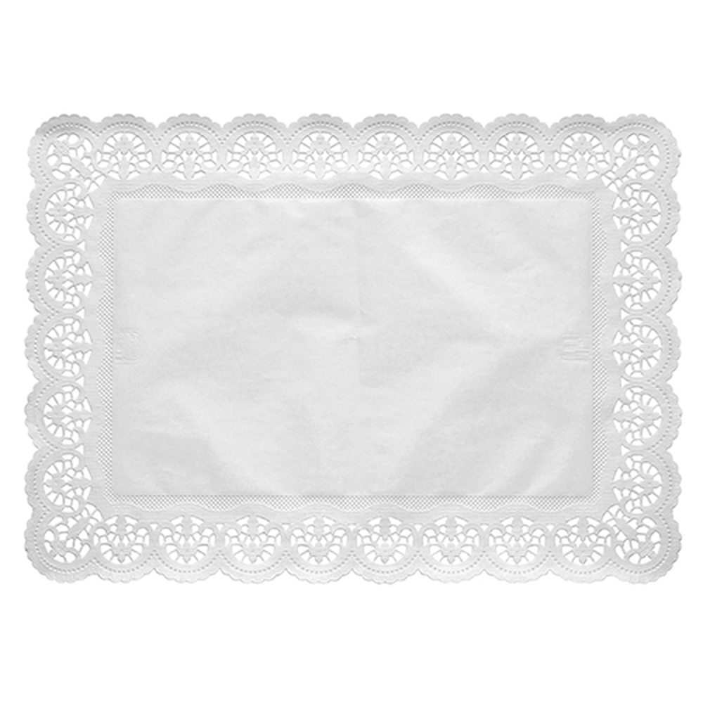 Papstar Spitzenpapiere eckig 53 cm x 32,5 cm weiss