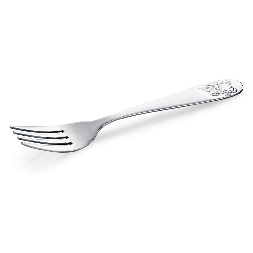 WAS Kindergabel AMELIE, 14,5 cm, Set á 12 Stück, Motiv: Bär, Chromnickelstahl 18