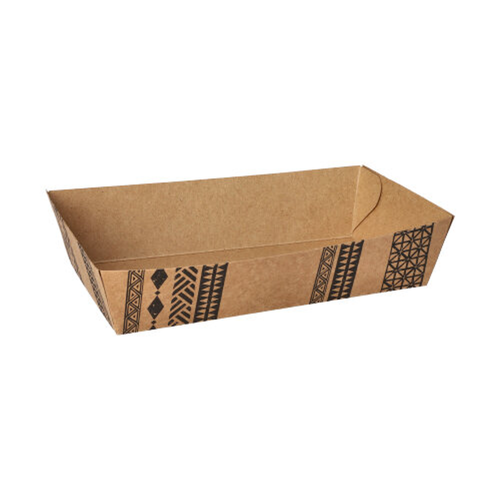 Papstar Snacktrays, Pappe 3,8 cm x 8,5 cm x 15,5 cm braun "Maori" extra groß
