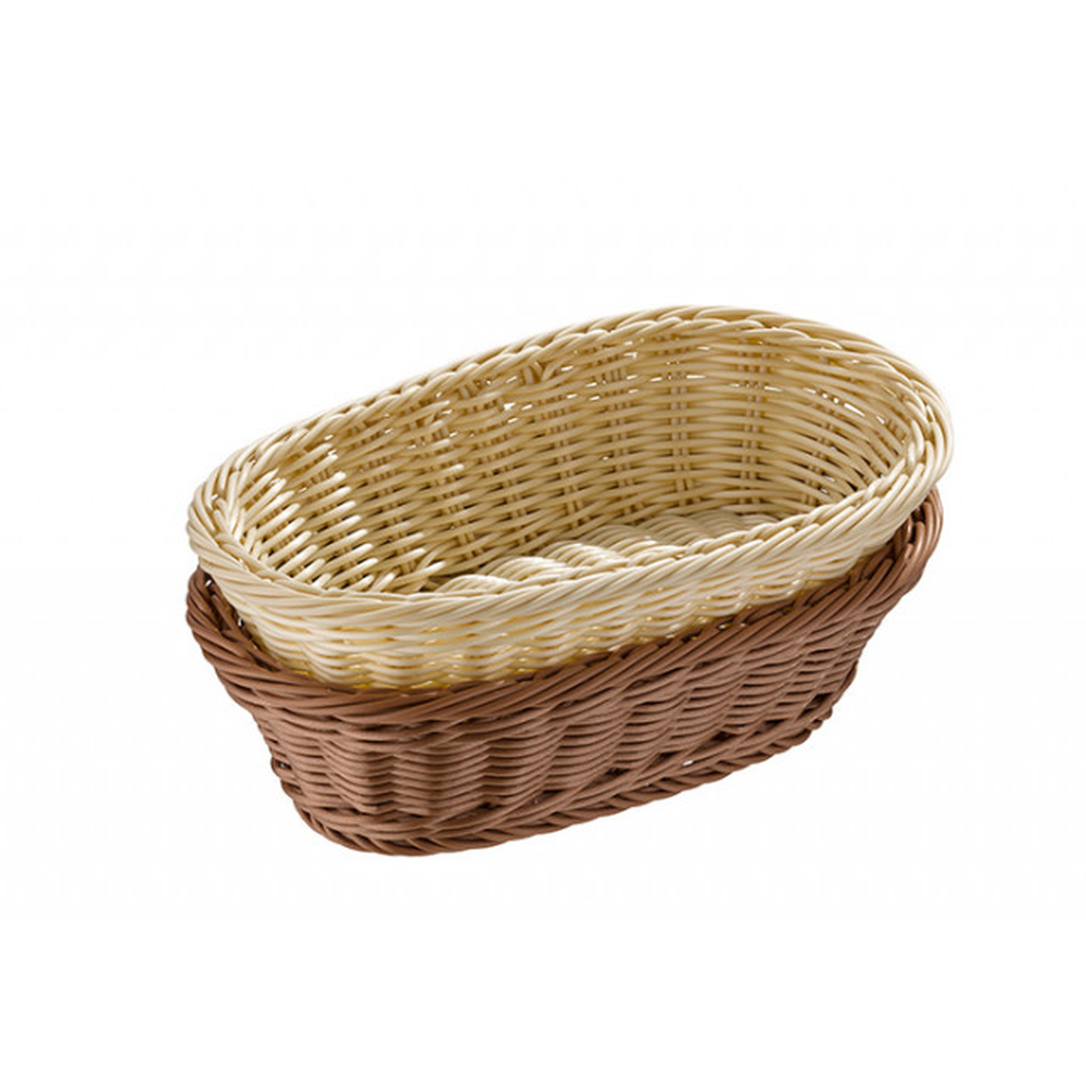 APS Tisch- und Buffetkorb, oval 28,5 x 17 cm, H: 8,5 cm , Polypropylen, braun