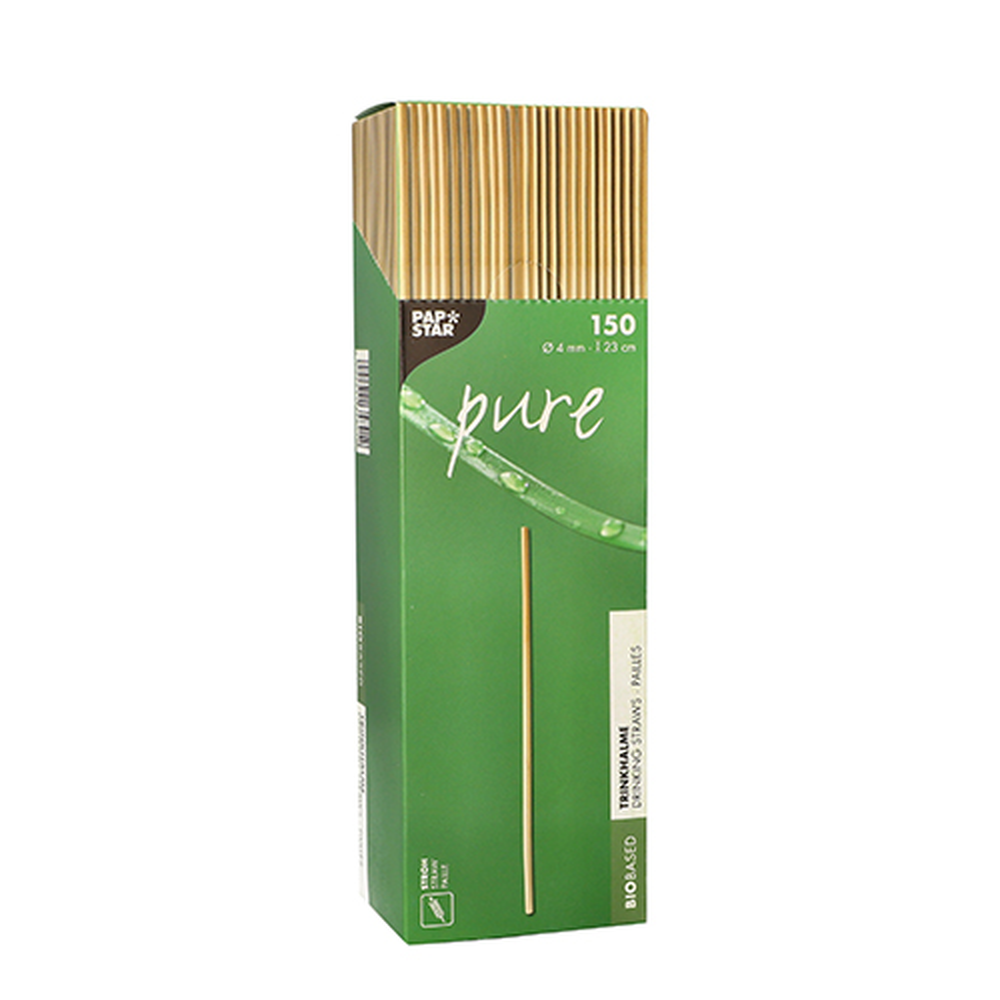 Papstar Trinkhalme, Stroh "pure" Ø 4 mm · 23 cm