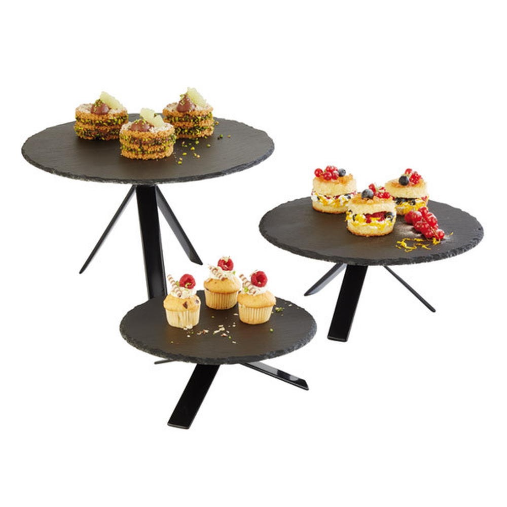 APS Buffet-Ständer -STAR- H: 18 cm , Metall, schwarz ummantelt