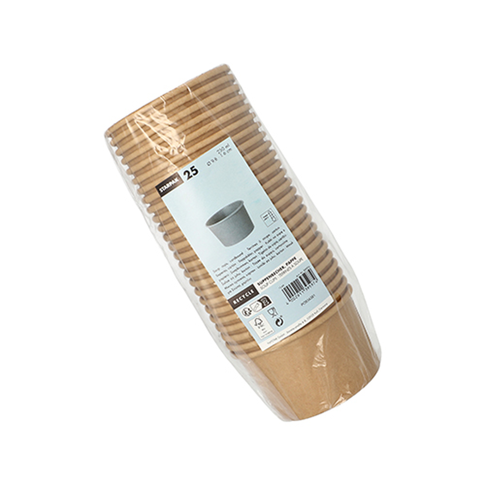Papstar Suppenbecher, Pappe rund 230 ml Ø 9,8 cm · 6 cm braun