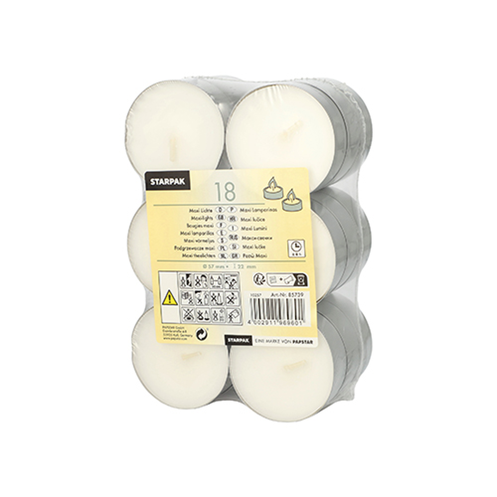 Papstar Maxi Lichte Ø 57 mm · 19 mm weiss