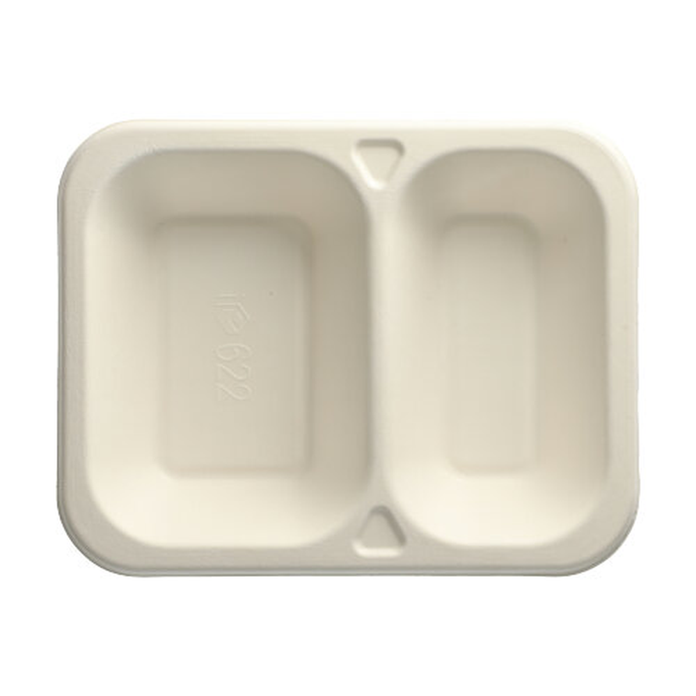 PAPSTAR Siegelschalen Zuckerrohr 2-geteilt 800 ml 4,2 cm x 18,5 cm x 23,5 cm
