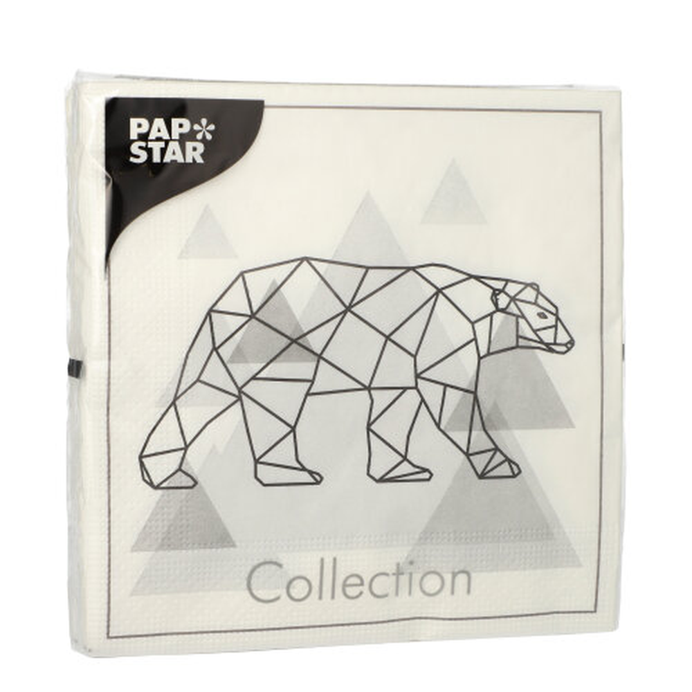 Papstar Servietten, 3-lagig 1/4-Falz 33 cm x 33 cm "Teddy"