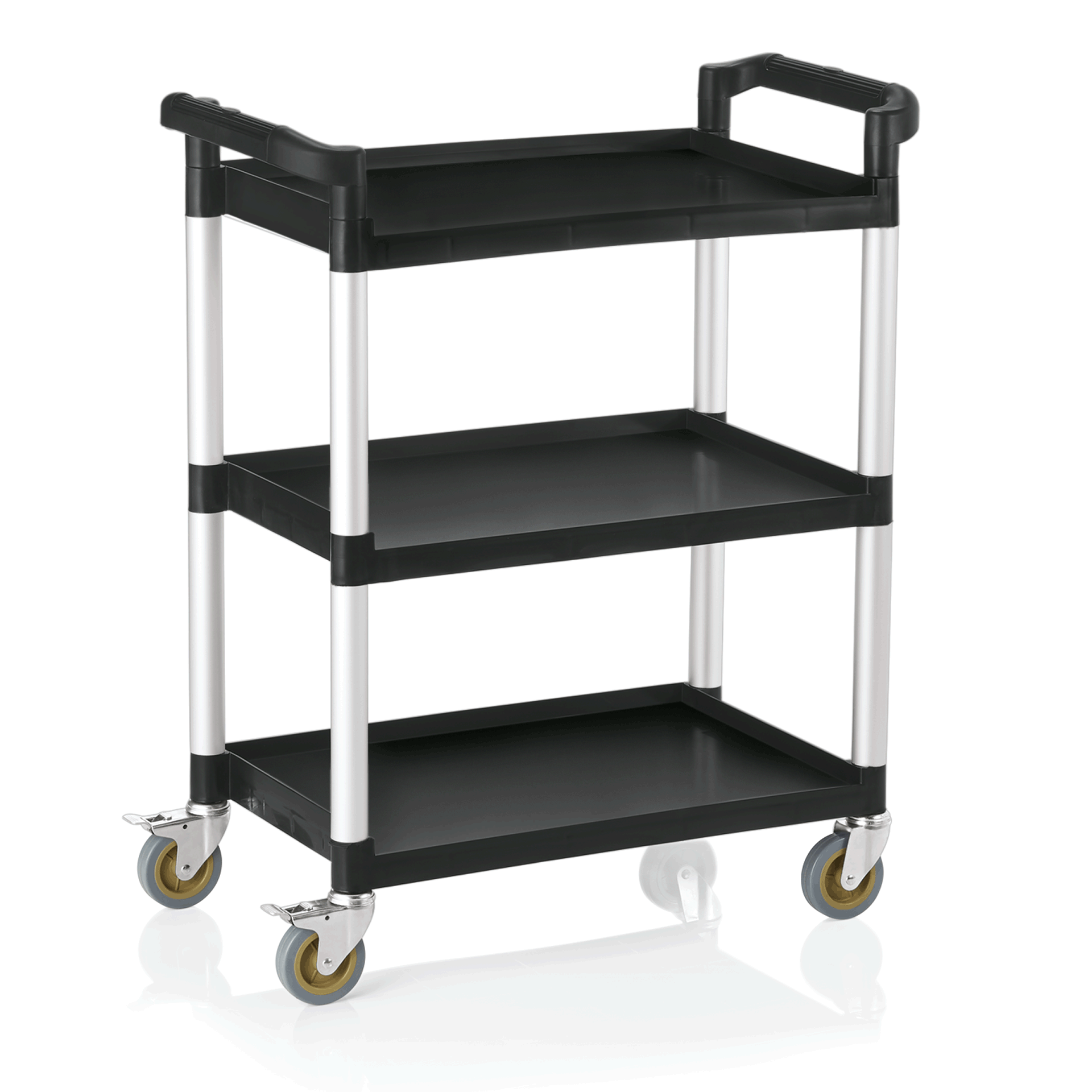 WAS Servierwagen mit 3 Borden, 82 x 41 x 95 cm, Polypropylen/Aluminium