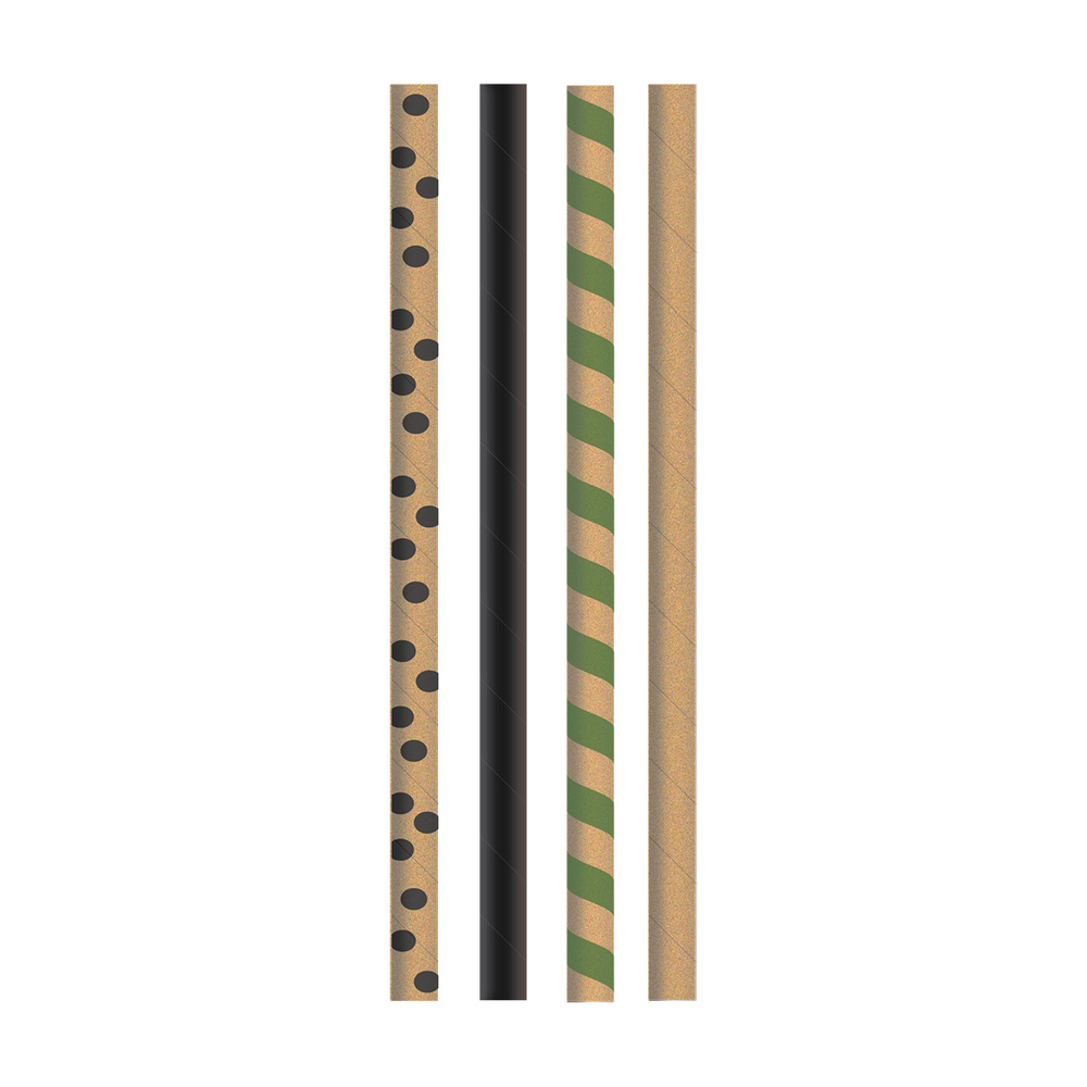 Mank Papiertrinkhalm Eco Punkte Mix Ø 8 mm / 200 mm